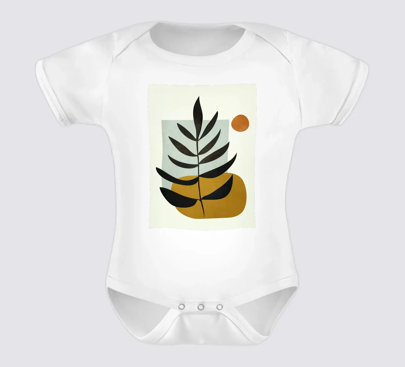 Soft Abstract Large Leaf babyrompertje korte mouwen van cityart