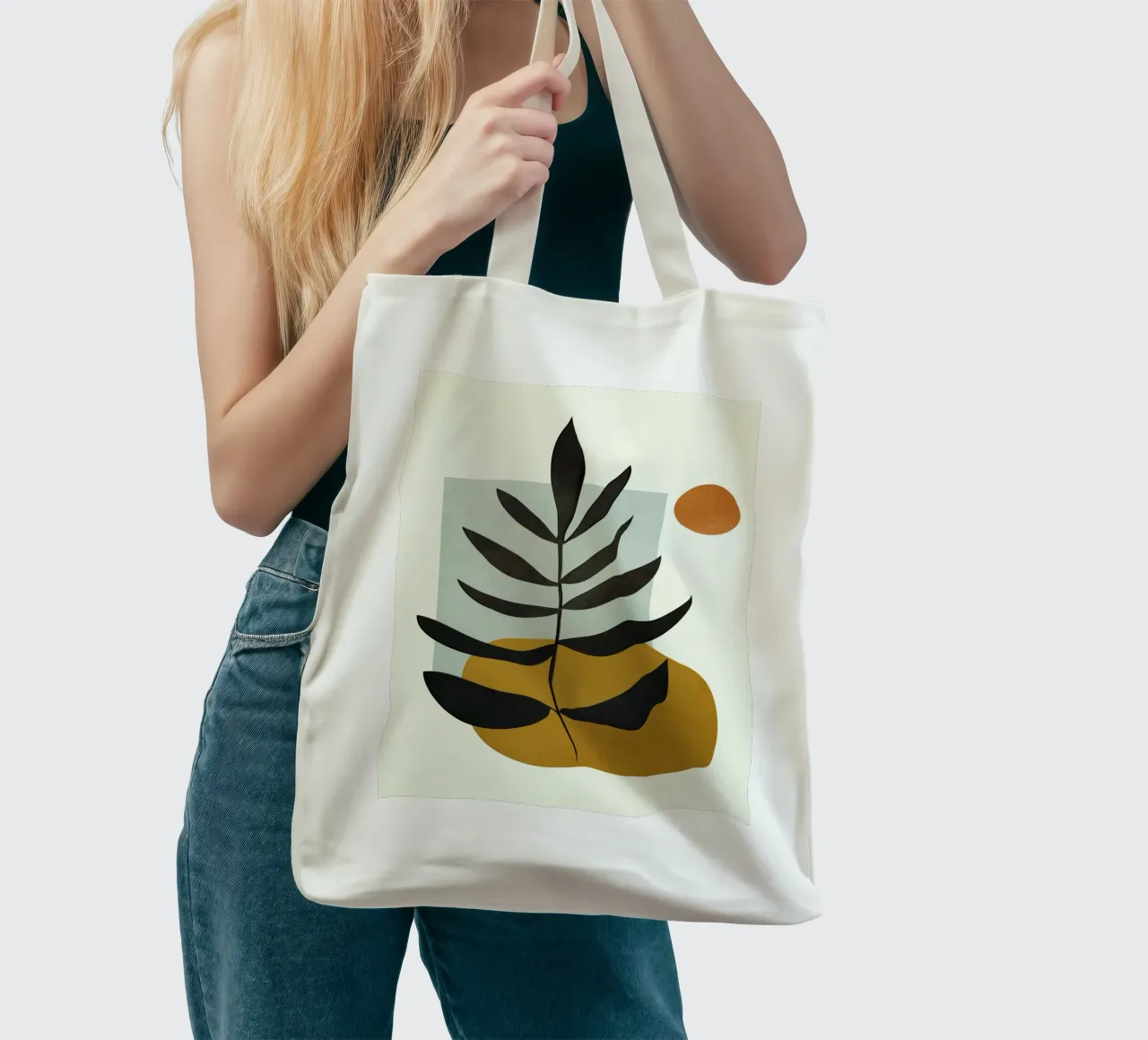 Soft Abstract Large Leaf borsa in juta da cityart