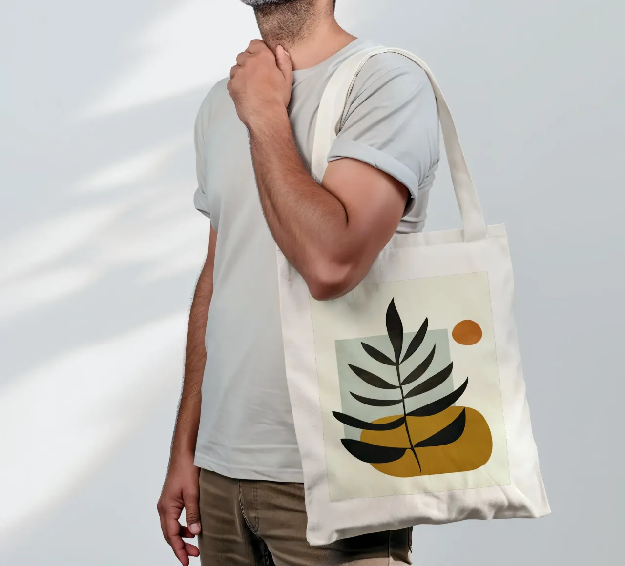 Soft Abstract Large Leaf borsa in juta da cityart