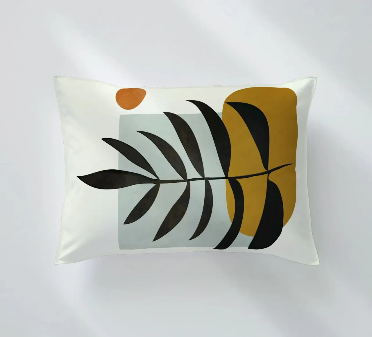 Soft Abstract Large Leaf decorative cushion by cityart