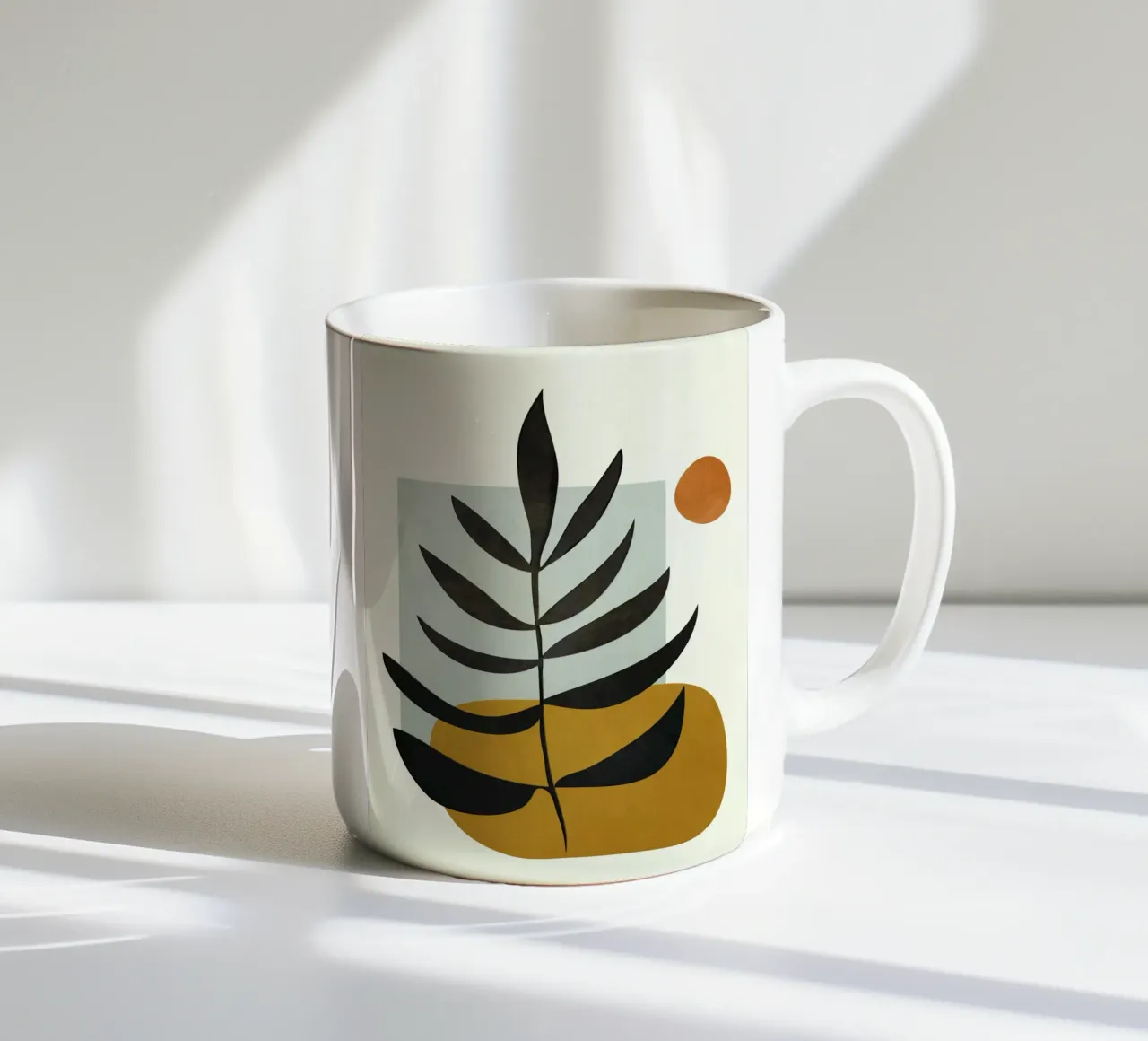 Soft Abstract Large Leaf mug en céramique de cityart