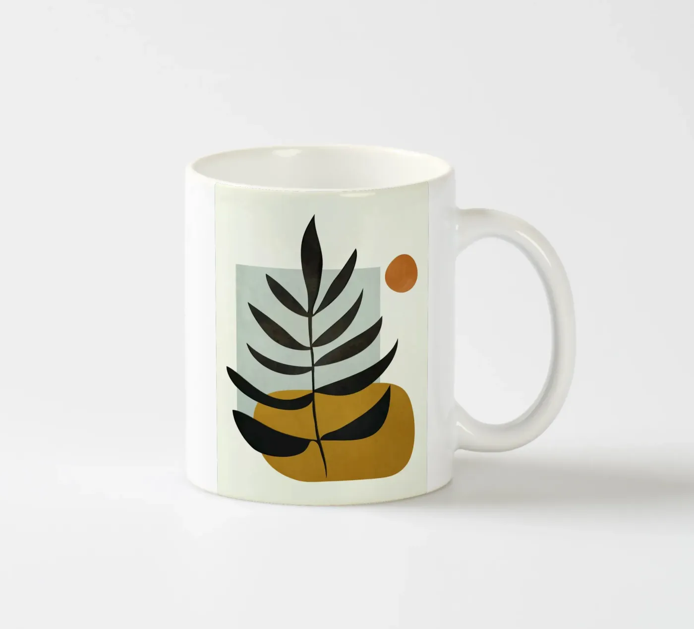 Soft Abstract Large Leaf ceramic mug by cityart