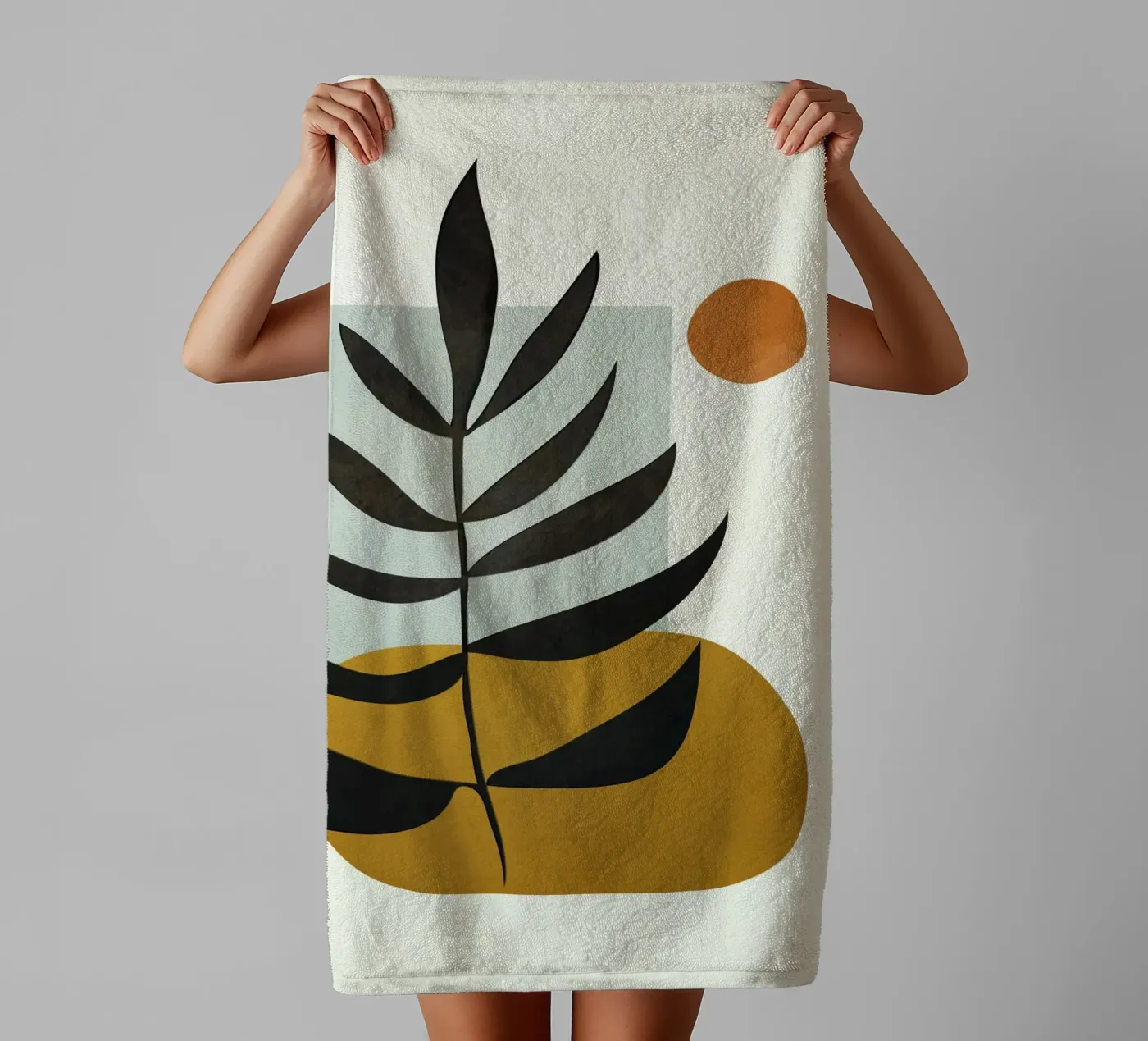 Soft Abstract Large Leaf badhanddoek van cityart