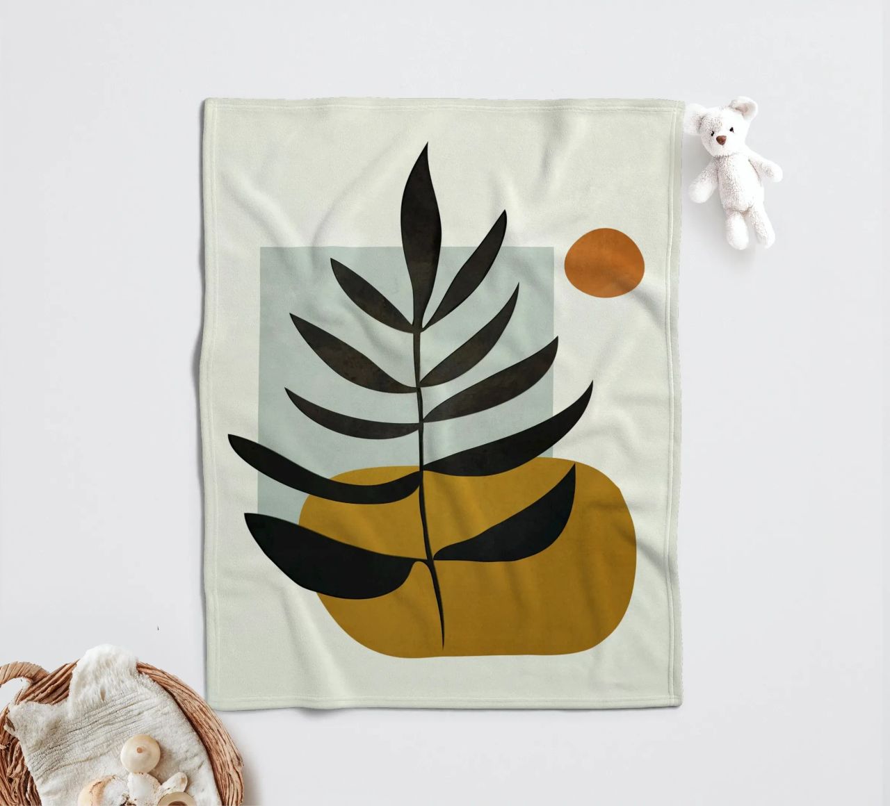 Soft Abstract Large Leaf coperta in pile da cityart