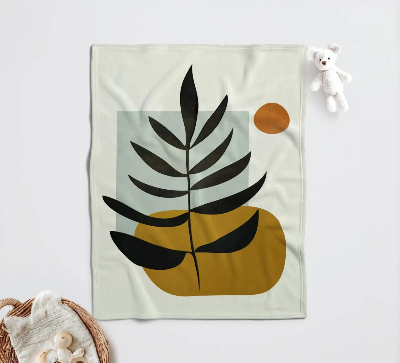 Soft Abstract Large Leaf coperta in pile da cityart