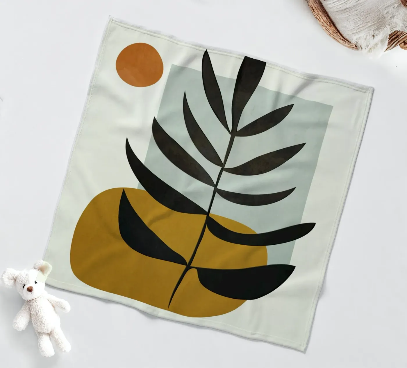 Soft Abstract Large Leaf Fleecedecke von cityart