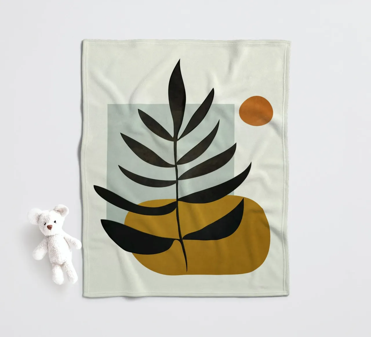 Soft Abstract Large Leaf coperta in pile da cityart