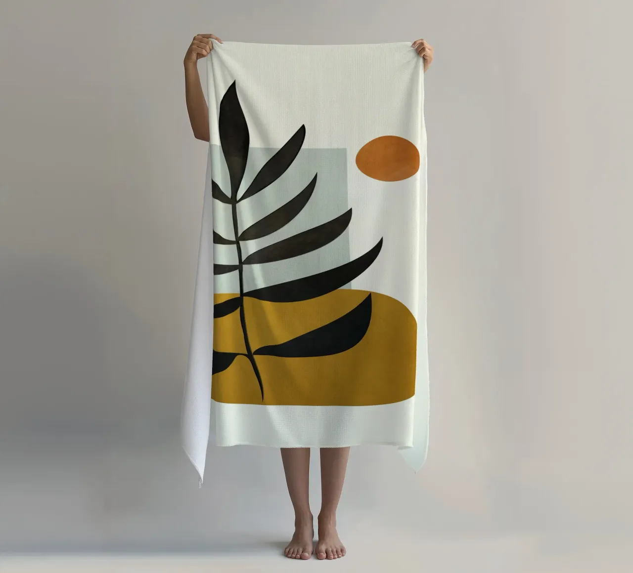 Soft Abstract Large Leaf telo mare da cityart