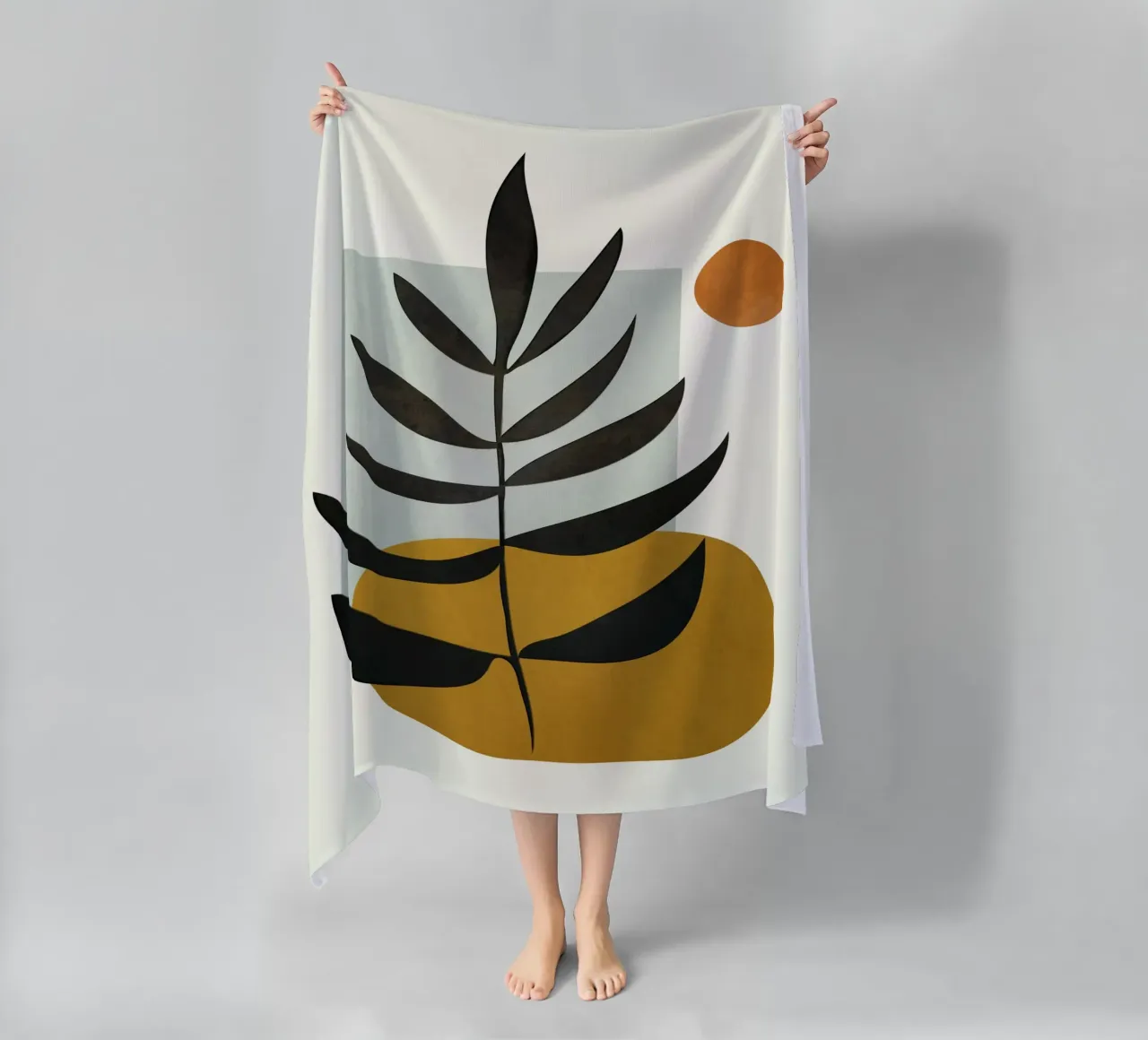 Soft Abstract Large Leaf telo mare da cityart