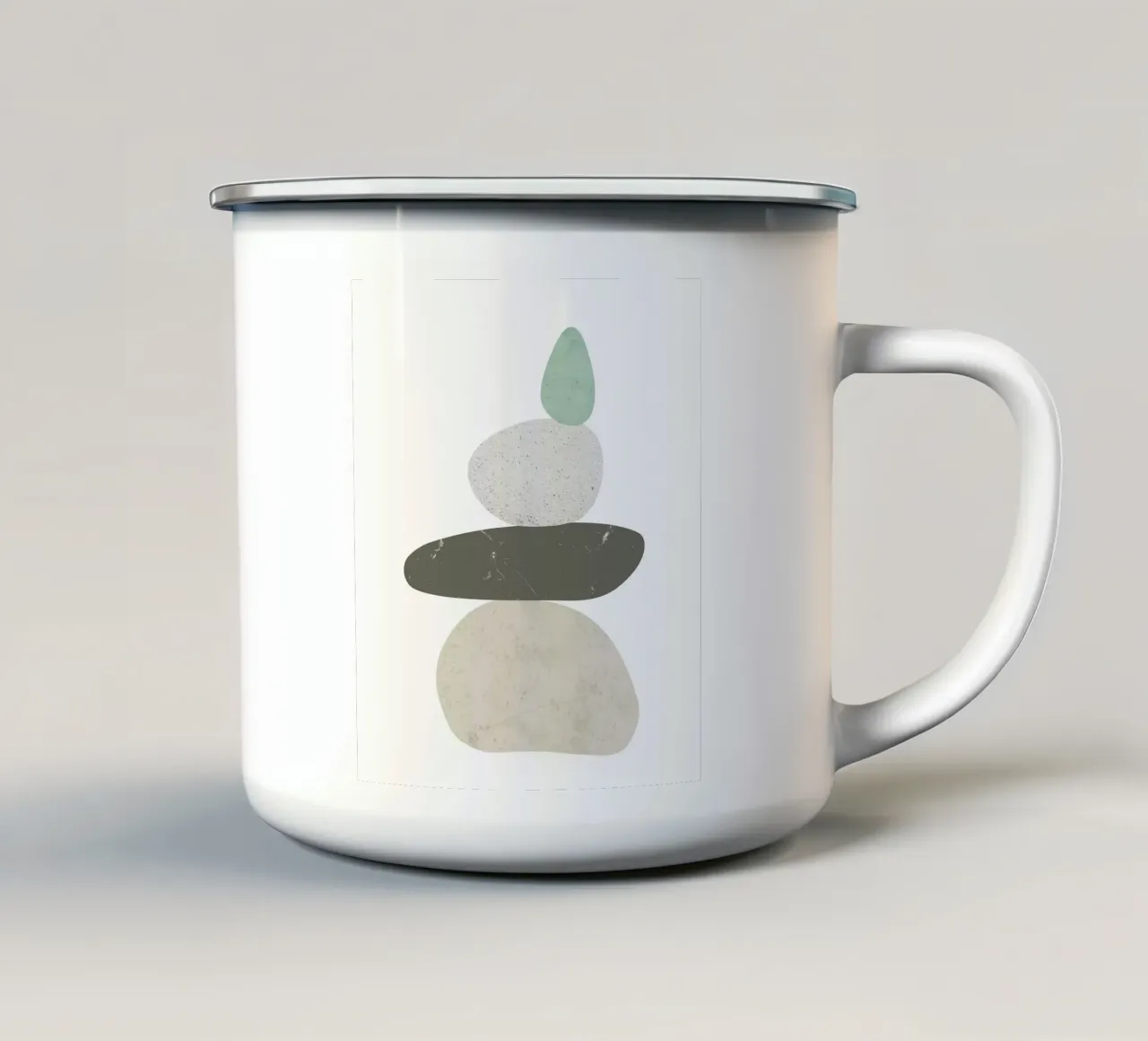 Pietre in equilibrio 3 tazza in smalto da NouveauPrints