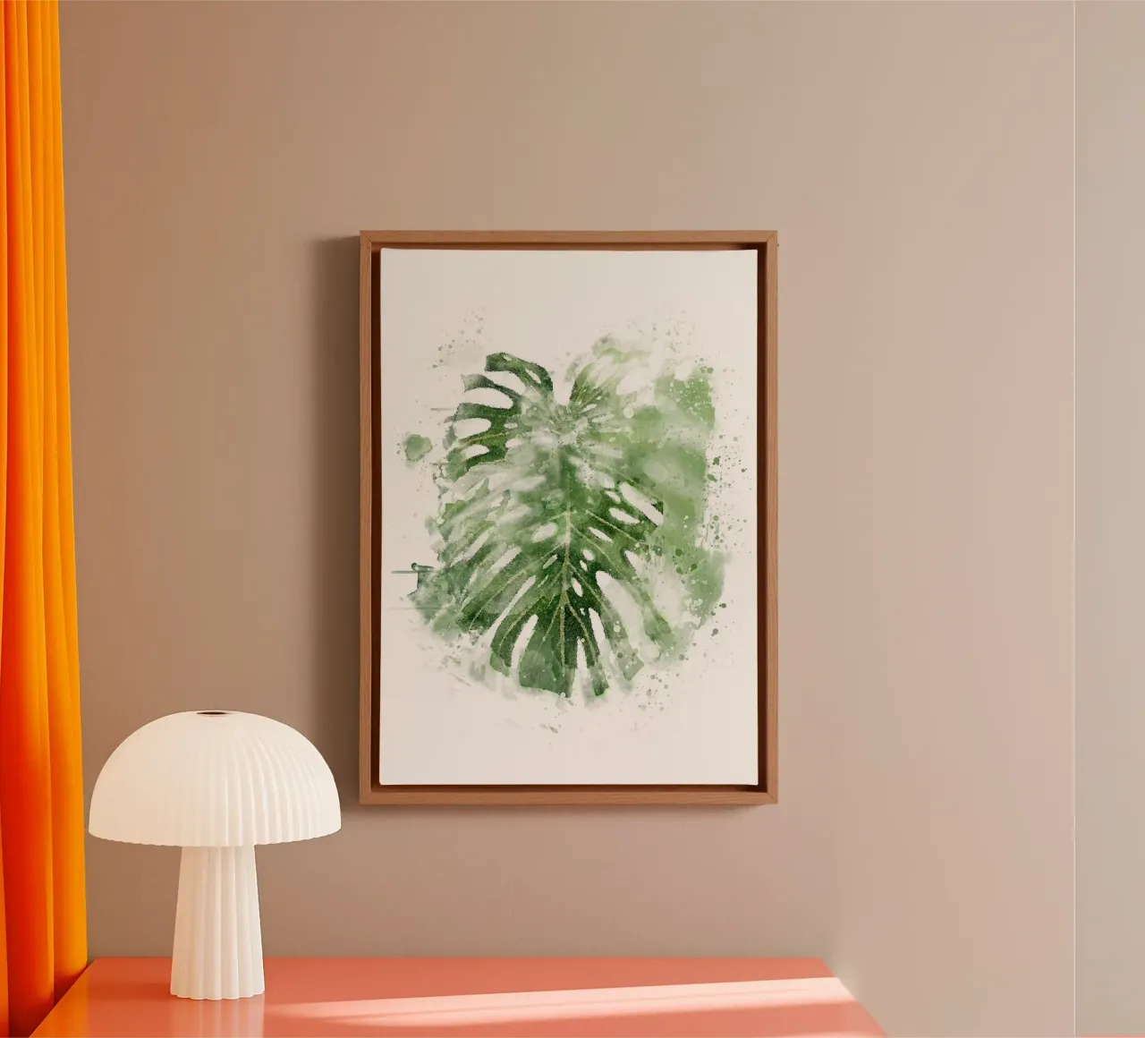 Foglie astratte di Monstera tela con Cornice a cassetta da Abstract Botanical Art