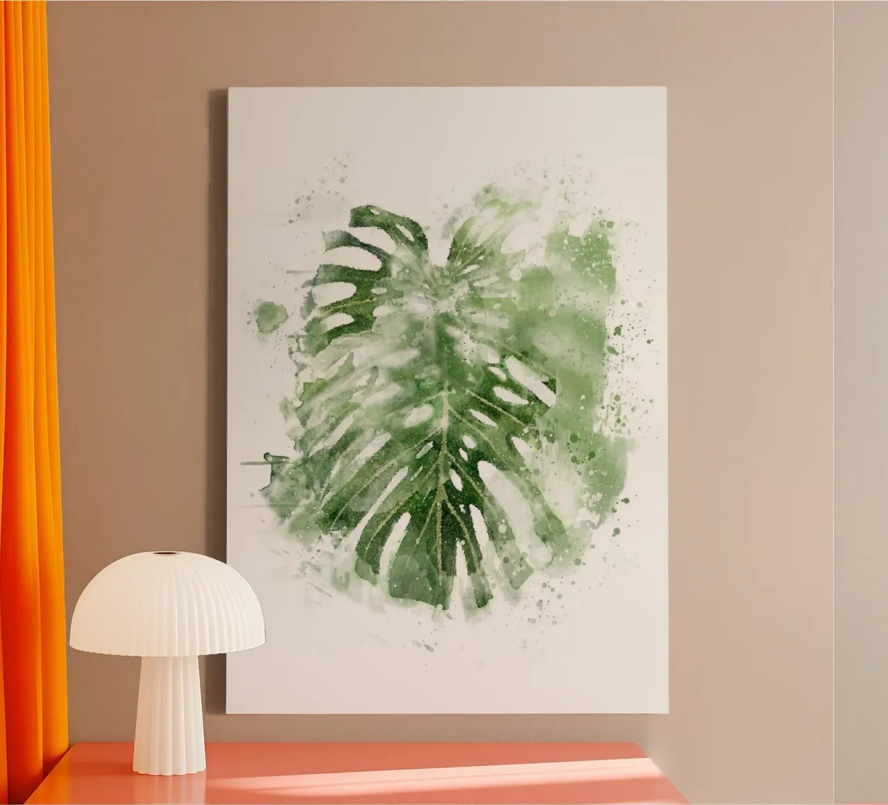 Foglie astratte di Monstera tela con Cornice a cassetta da Abstract Botanical Art