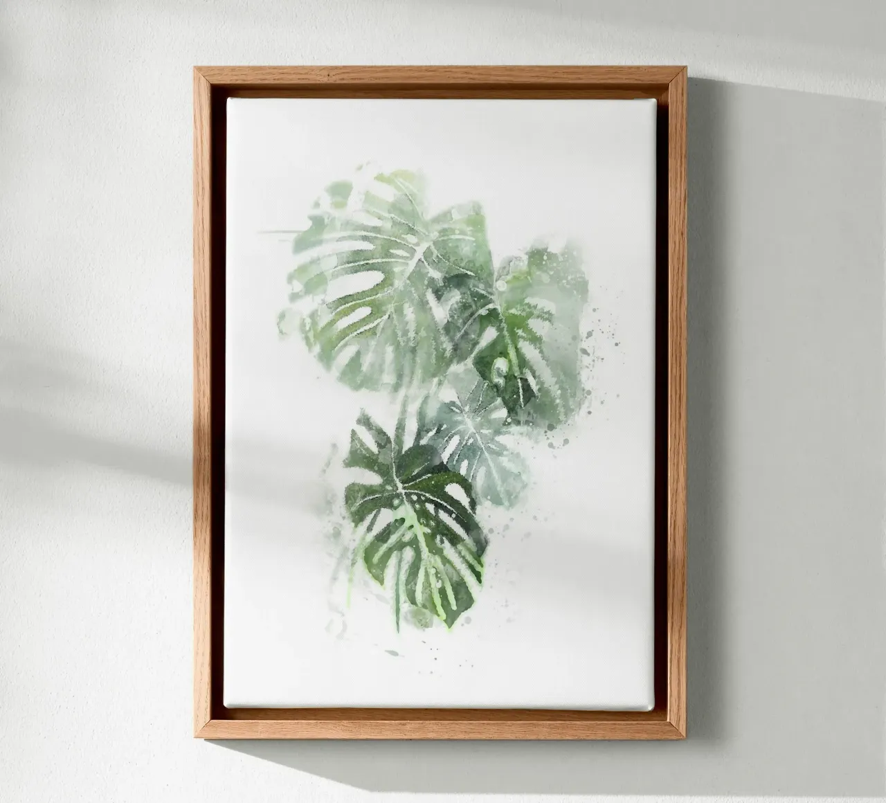 Foglie astratte di Monstera tela con Cornice a cassetta da Abstract Botanical Art