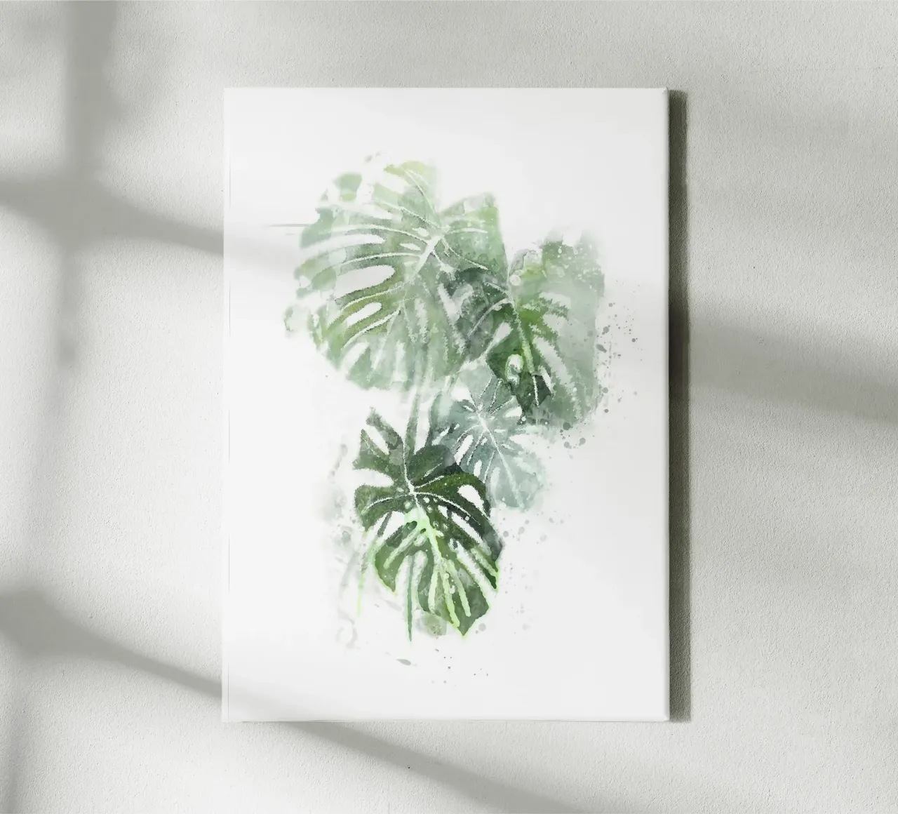 Foglie astratte di Monstera tela con Cornice a cassetta da Abstract Botanical Art