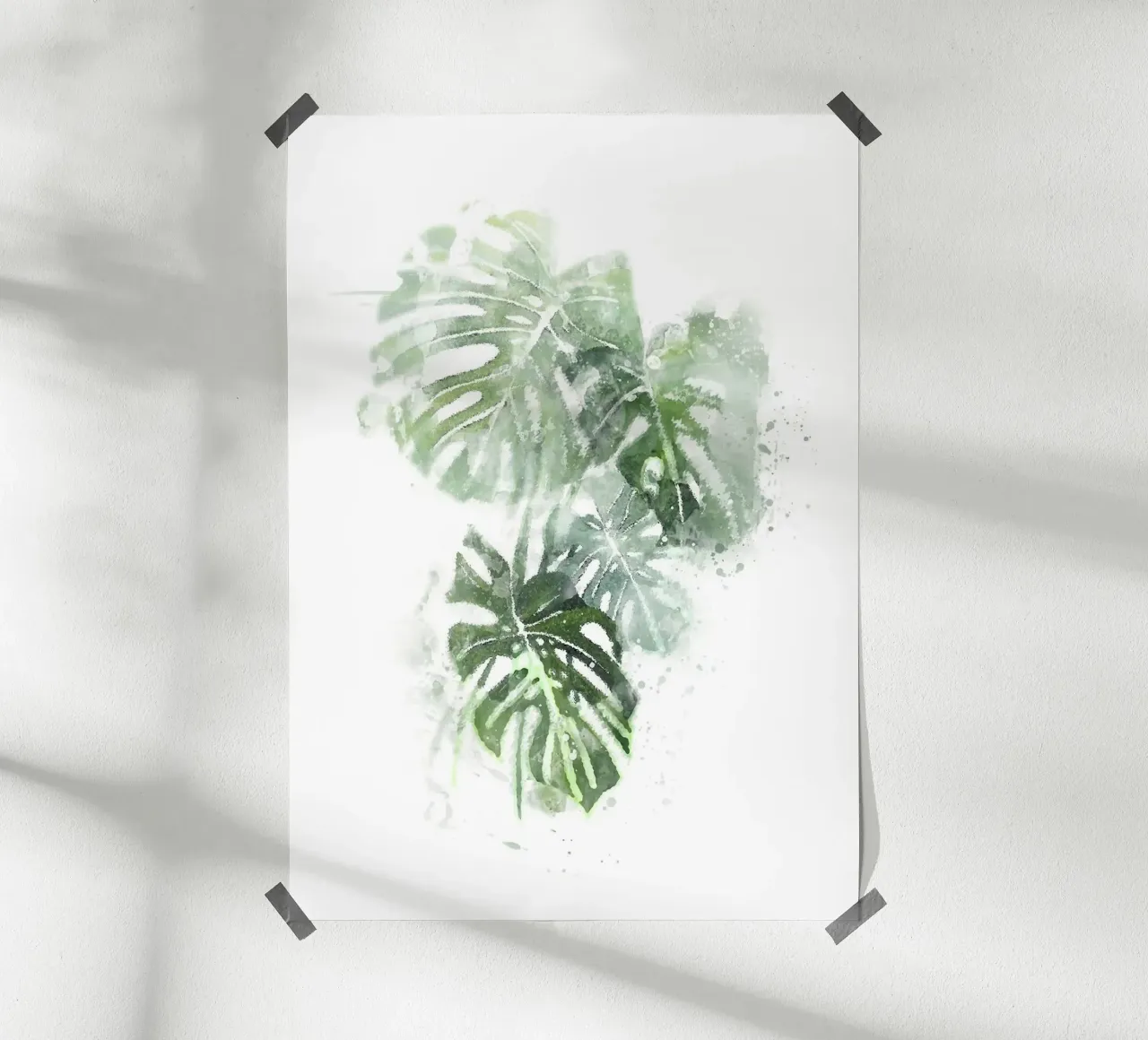 Foglie astratte di Monstera poster da Abstract Botanical Art