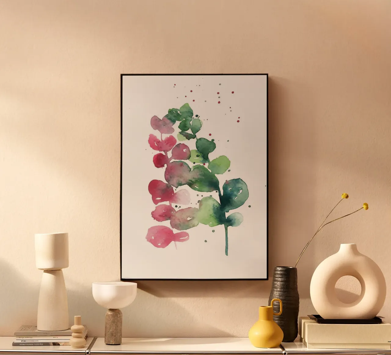 Modern eucalyptus acrylic glass by Abstract Botanical Art