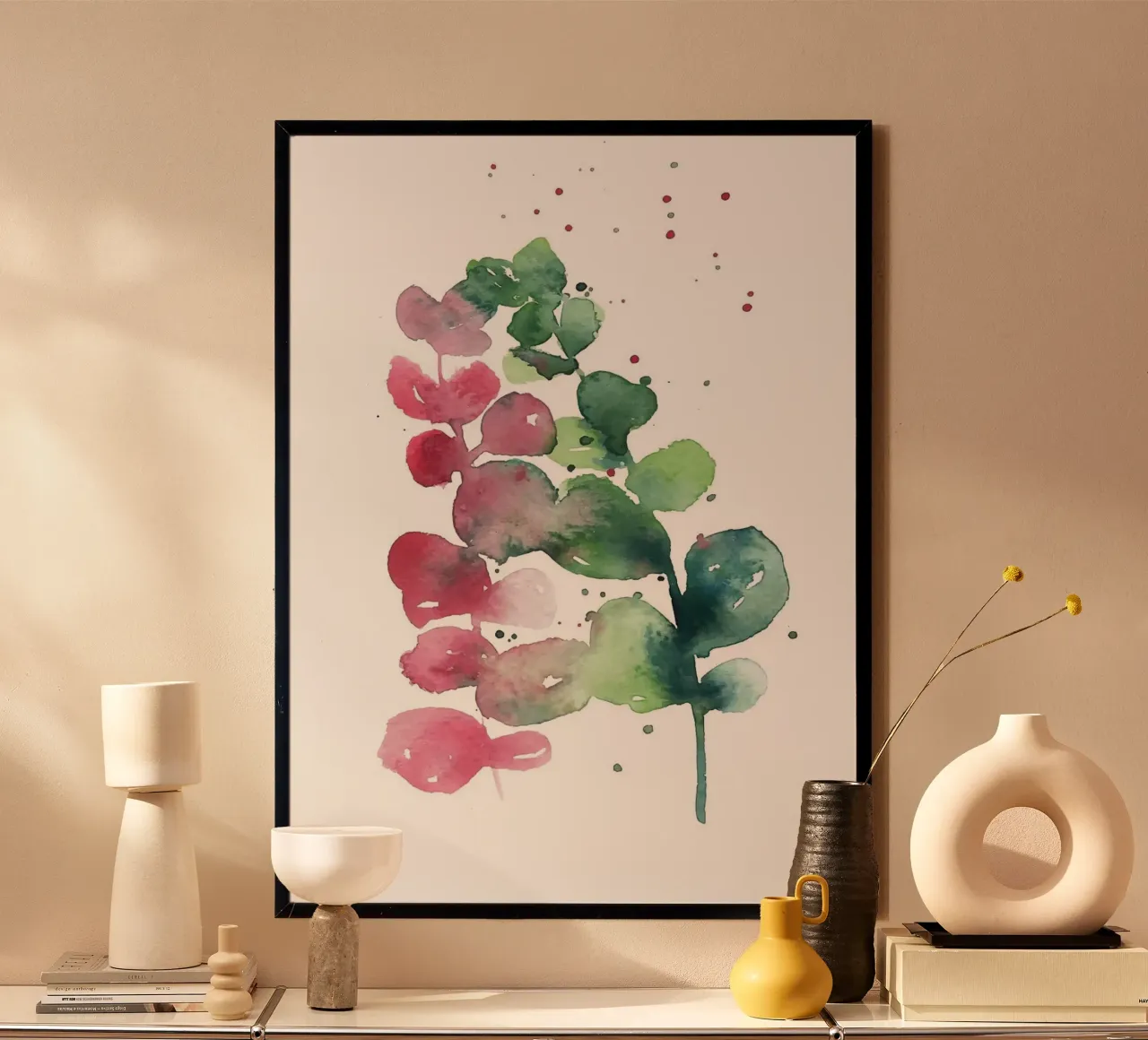 Eucalipto moderno poster con telaio in alluminio da Abstract Botanical Art