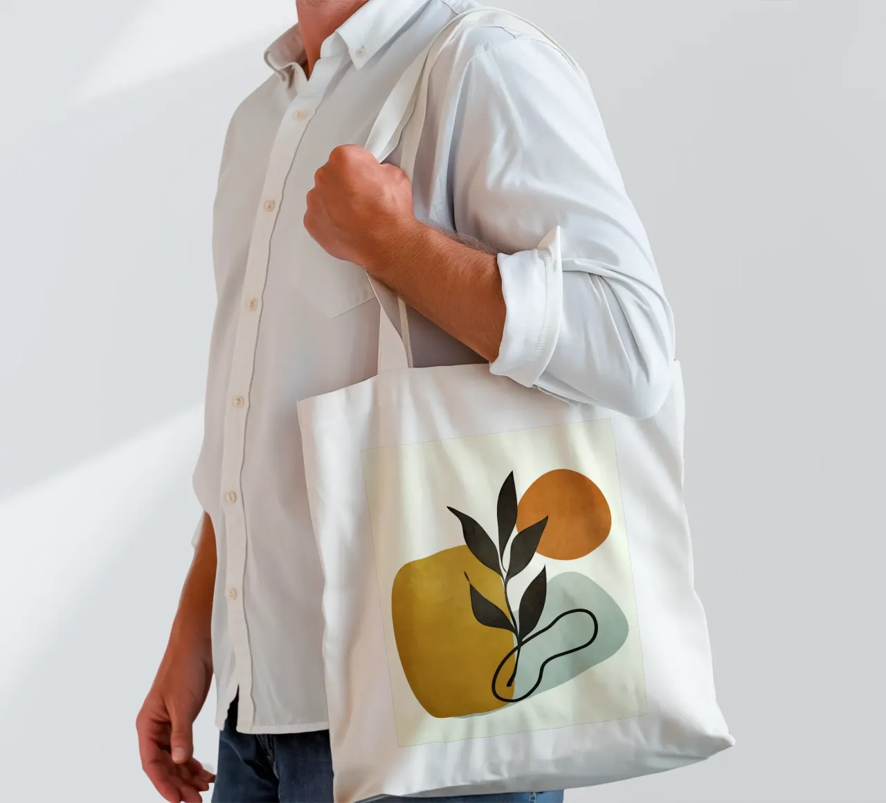 Soft Abstract Small Leaf borsa in juta da cityart