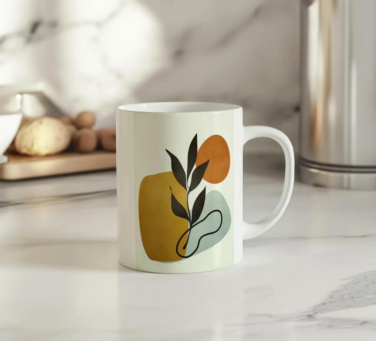 Soft Abstract Small Leaf Keramik Tasse von cityart