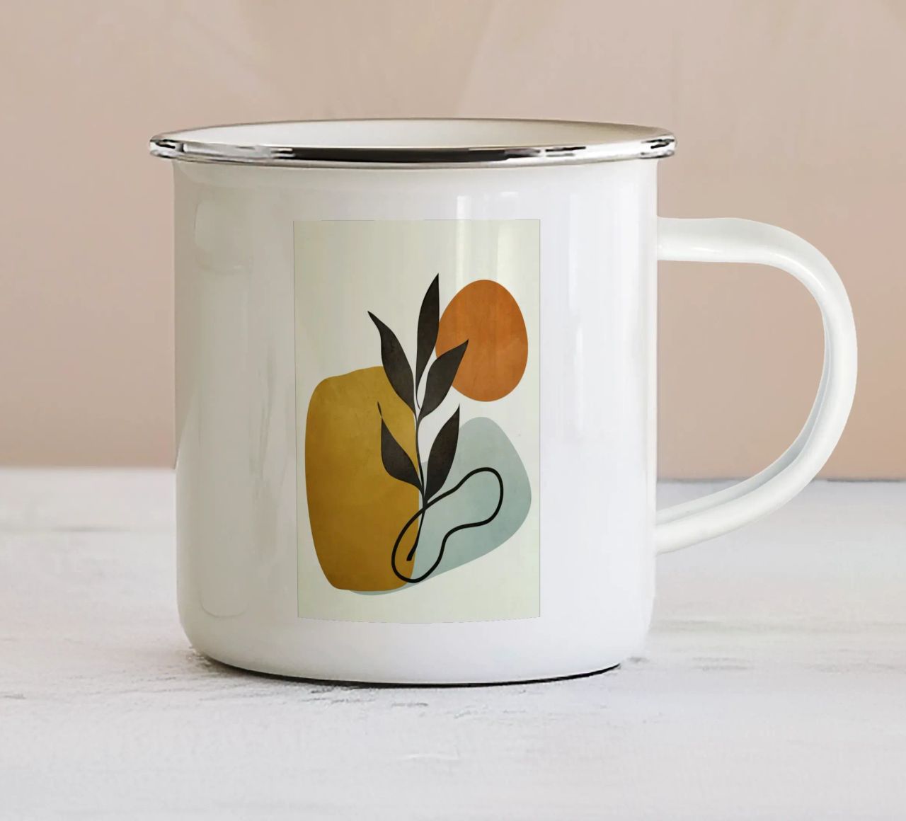 Soft Abstract Small Leaf tazza in smalto da cityart