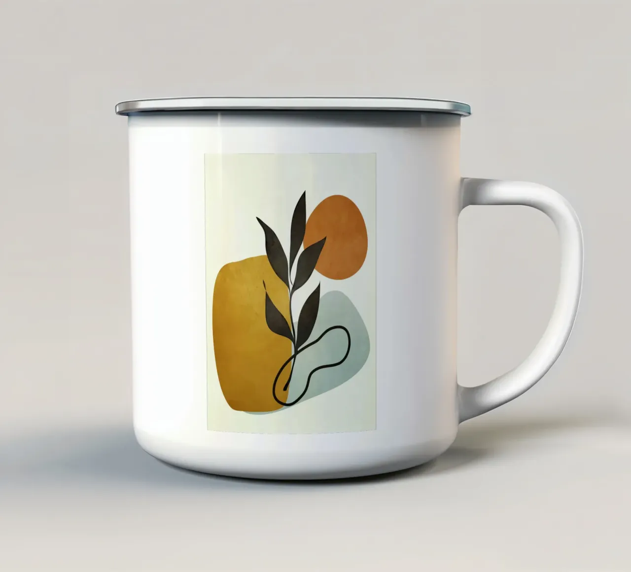 Soft Abstract Small Leaf Emaille Tasse von cityart