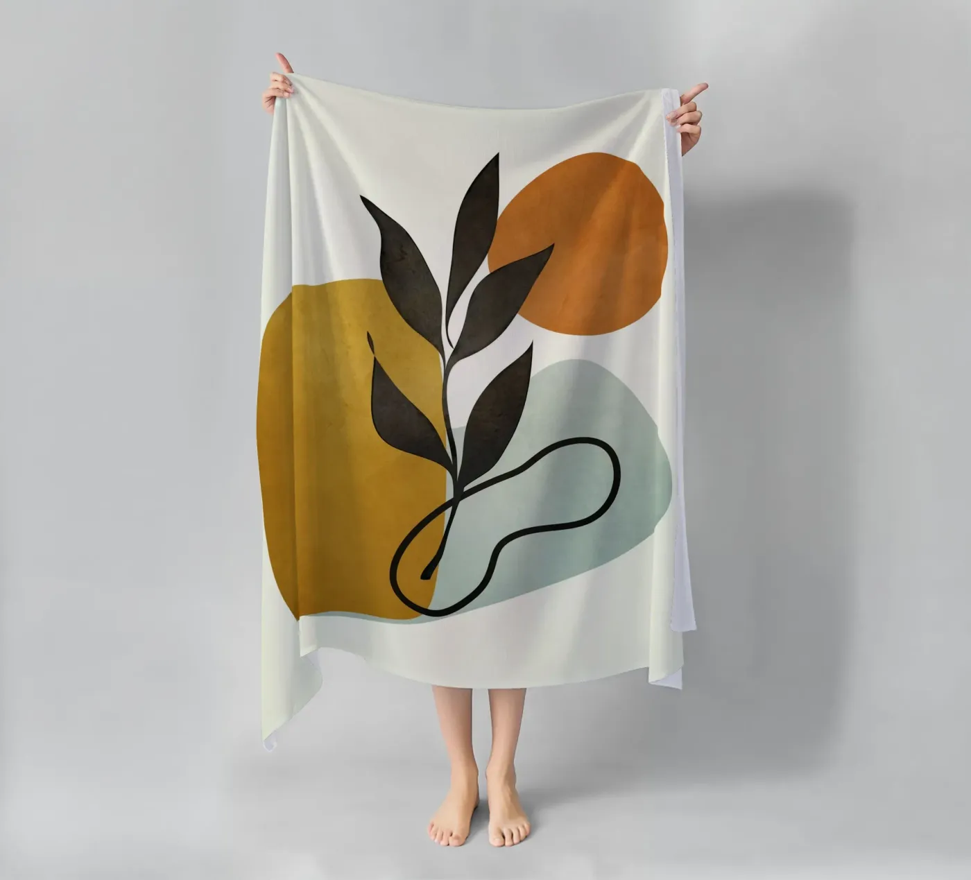 Soft Abstract Small Leaf Strandtuch von cityart