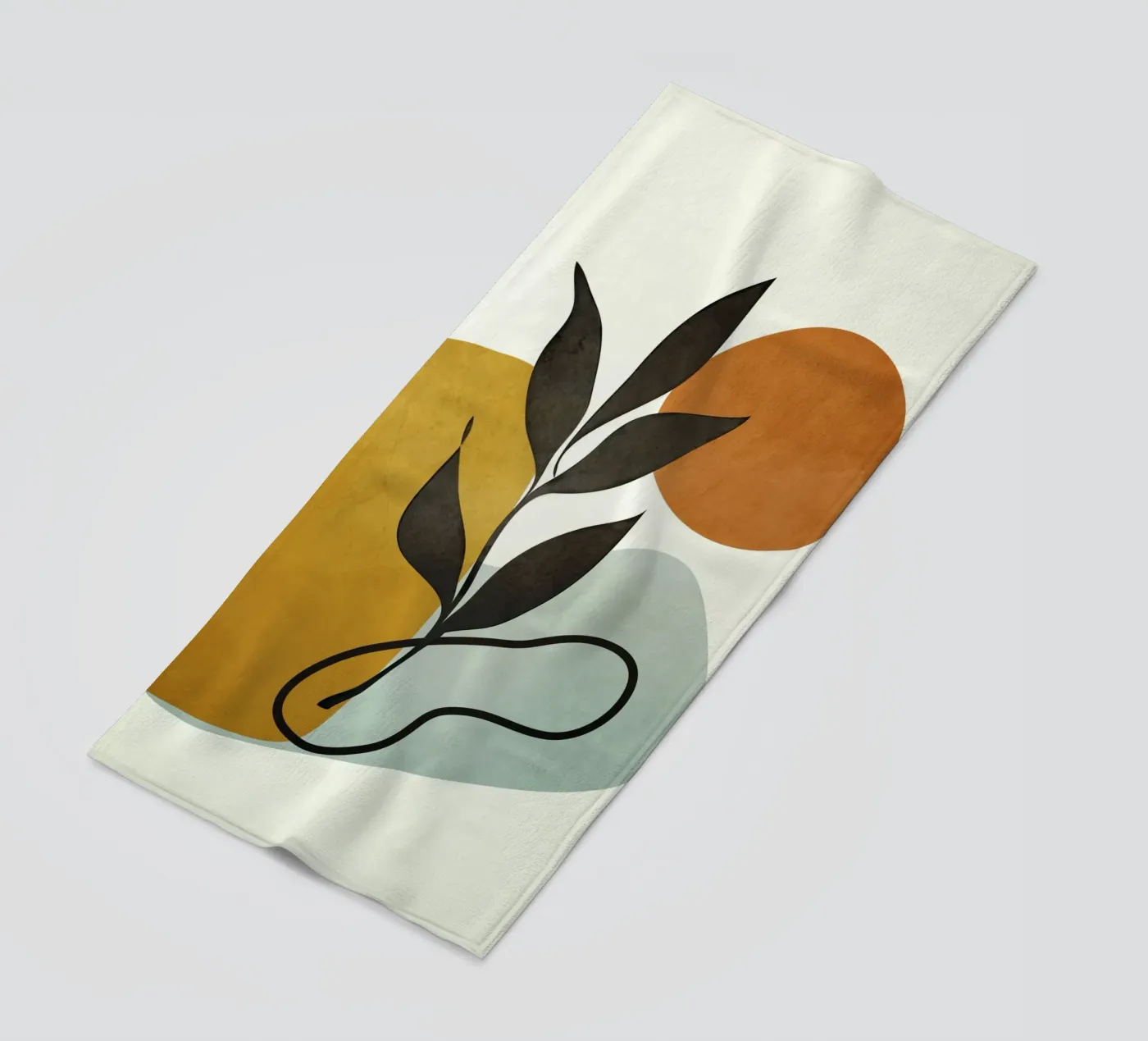 Soft Abstract Small Leaf Strandtuch von cityart