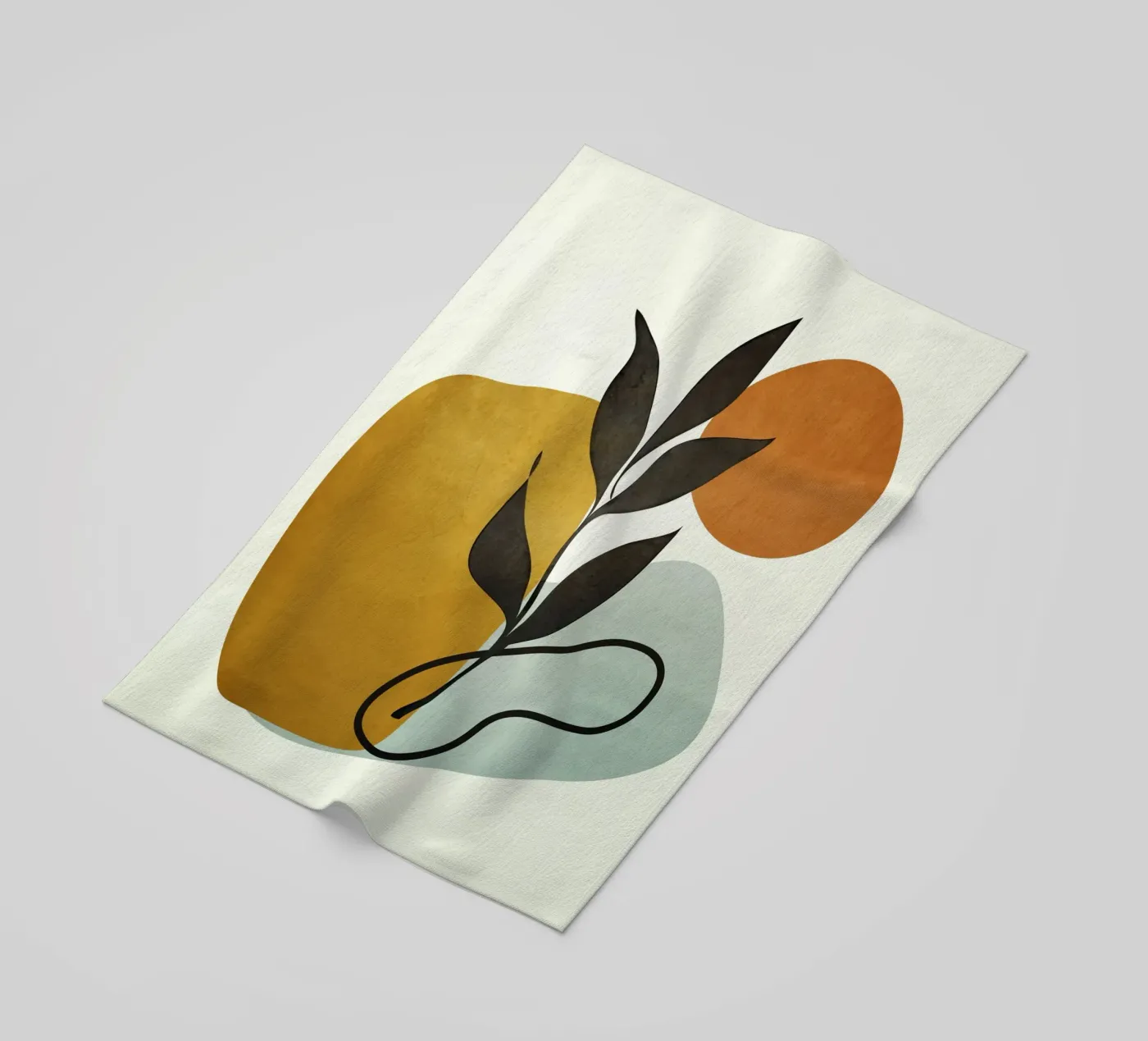 Soft Abstract Small Leaf Strandtuch von cityart