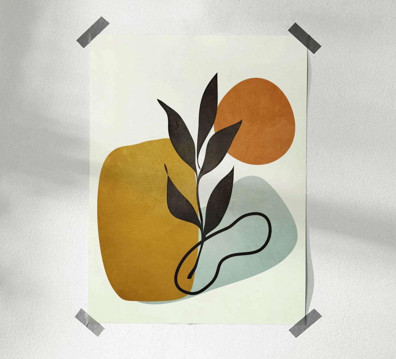Soft Abstract Small Leaf carta hahnemühle da cityart