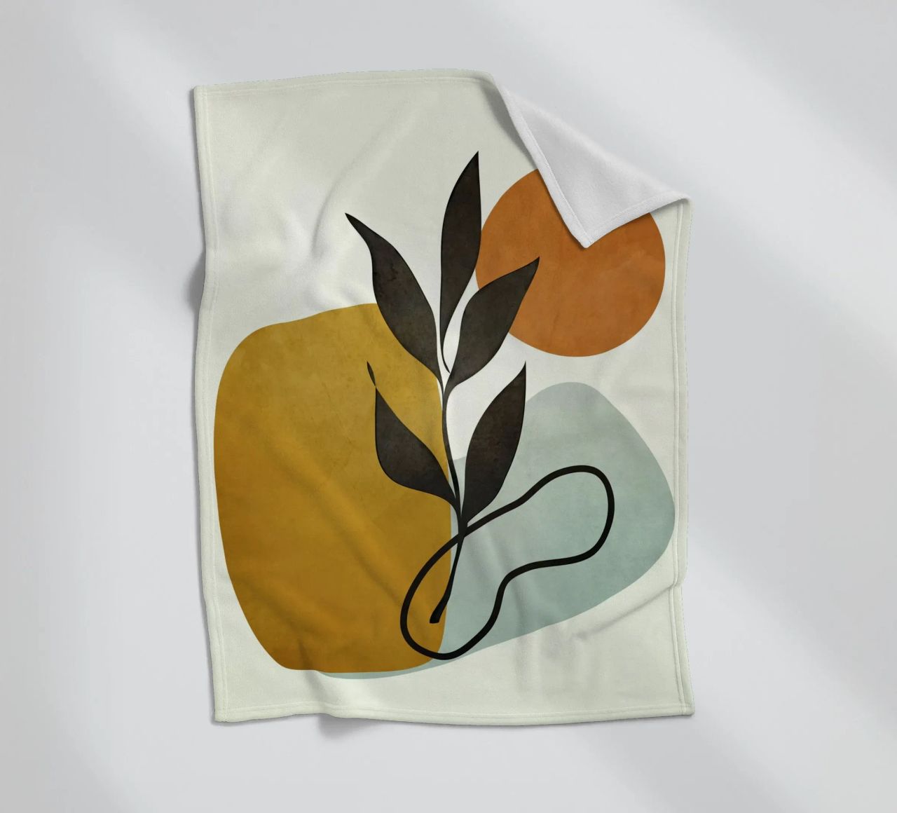 Soft Abstract Small Leaf coperta in pile da cityart