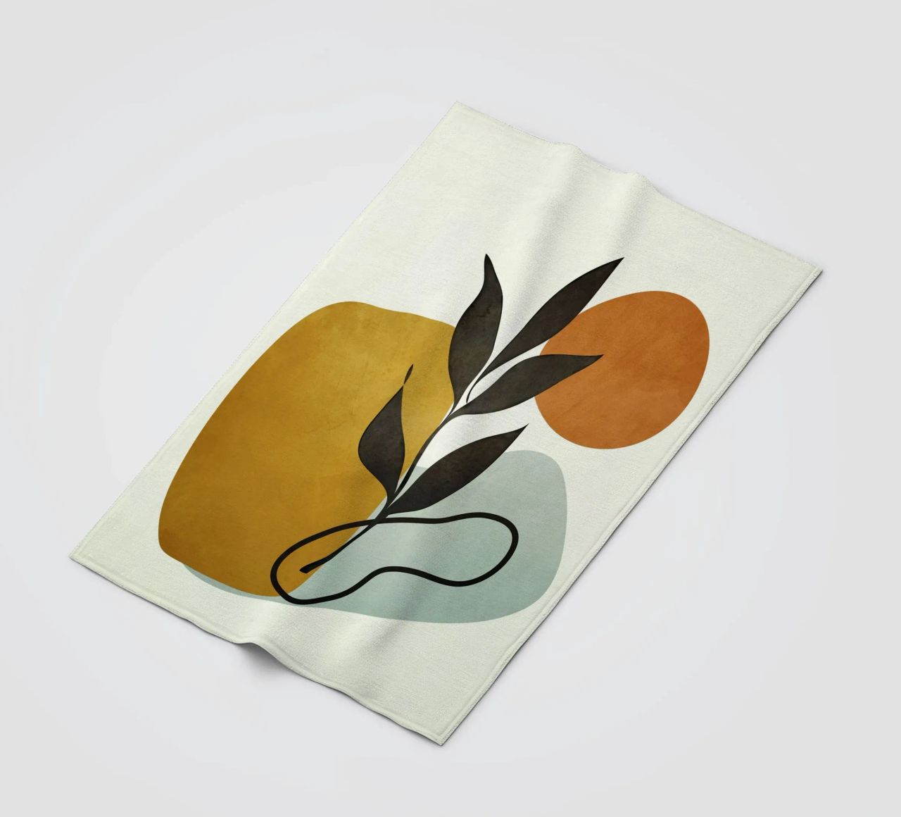 Soft Abstract Small Leaf coperta in pile da cityart