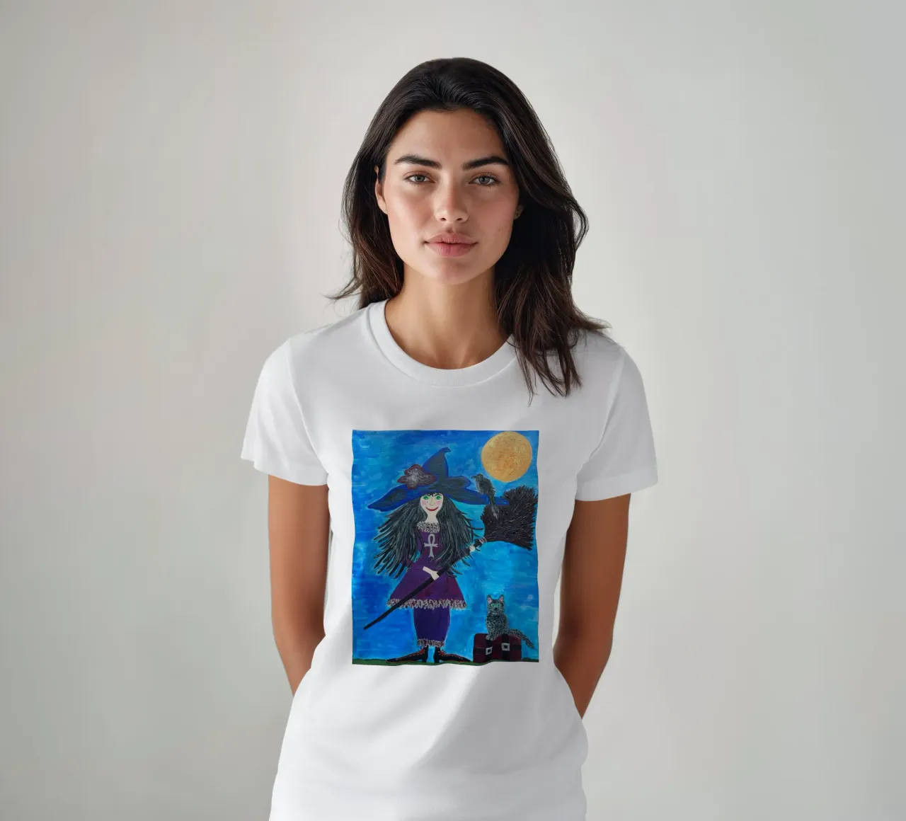 La sorcière au balai t-shirt de irenissima