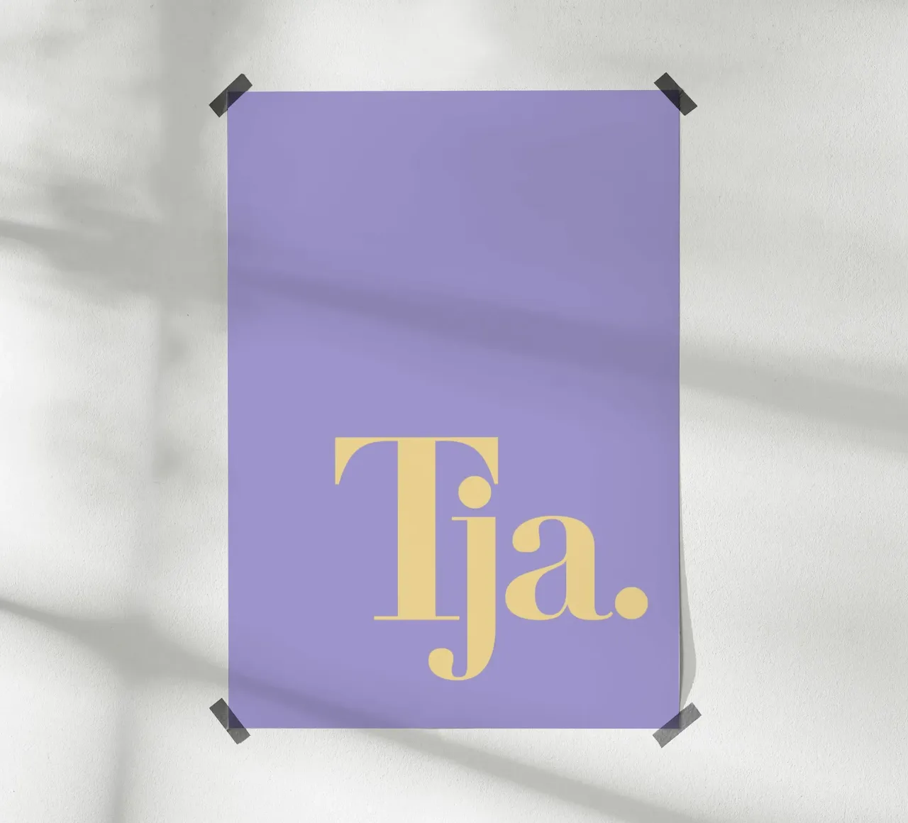 Typo Print Tja - Tipografia minimalista in colori pastello carta hahnemühle da Tine Taler