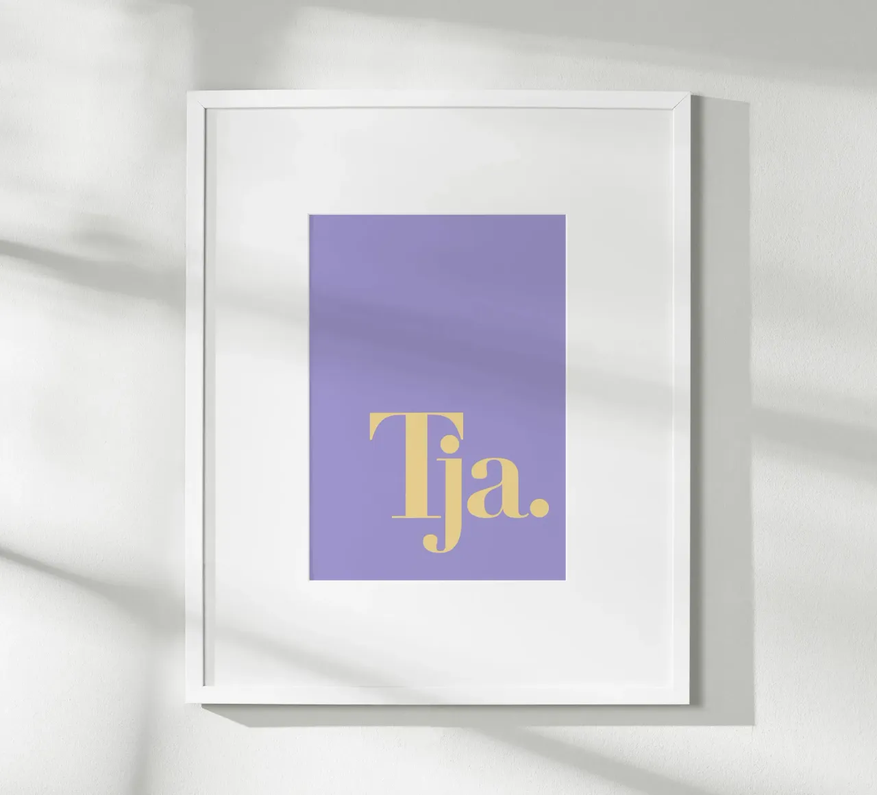 Typo Print Tja - Tipografia minimalista in colori pastello carta hahnemühle da Tine Taler