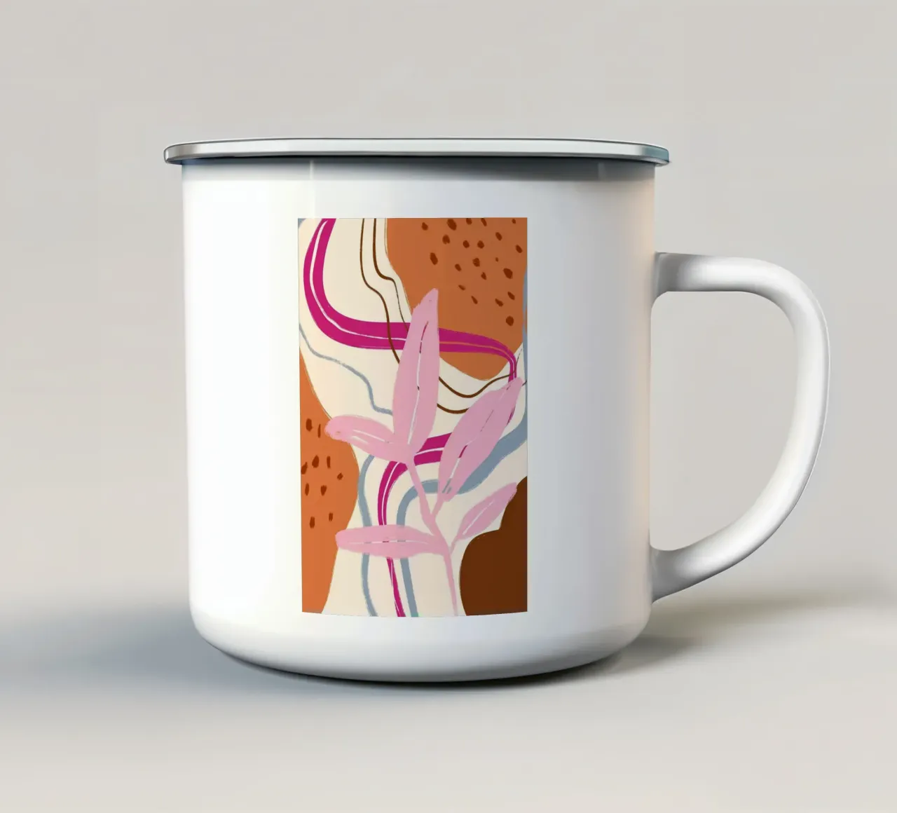 Abstracte botanische kunst emaille mok van Abstract Botanical Art