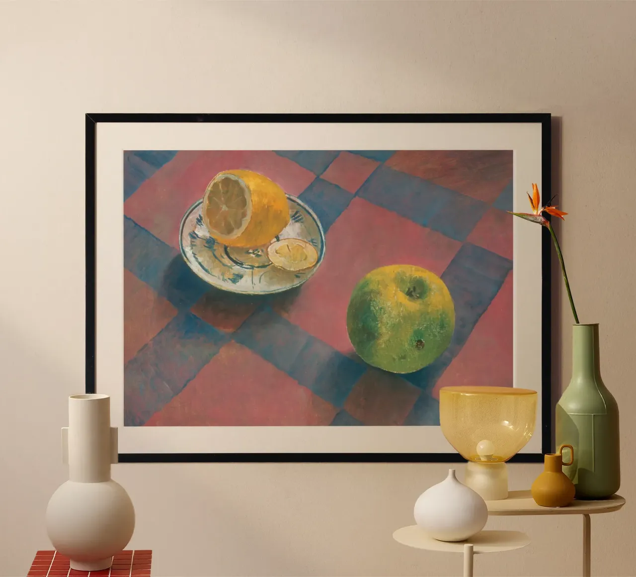 Kosjma Ssergej Petroff-Wodkin: Ein Apfel und eine Zitrone Poster von ARTOTHEK