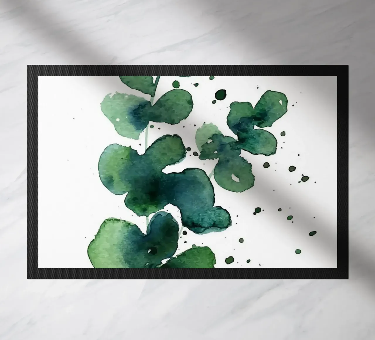 Modern eucalyptus doormat by Abstract Botanical Art