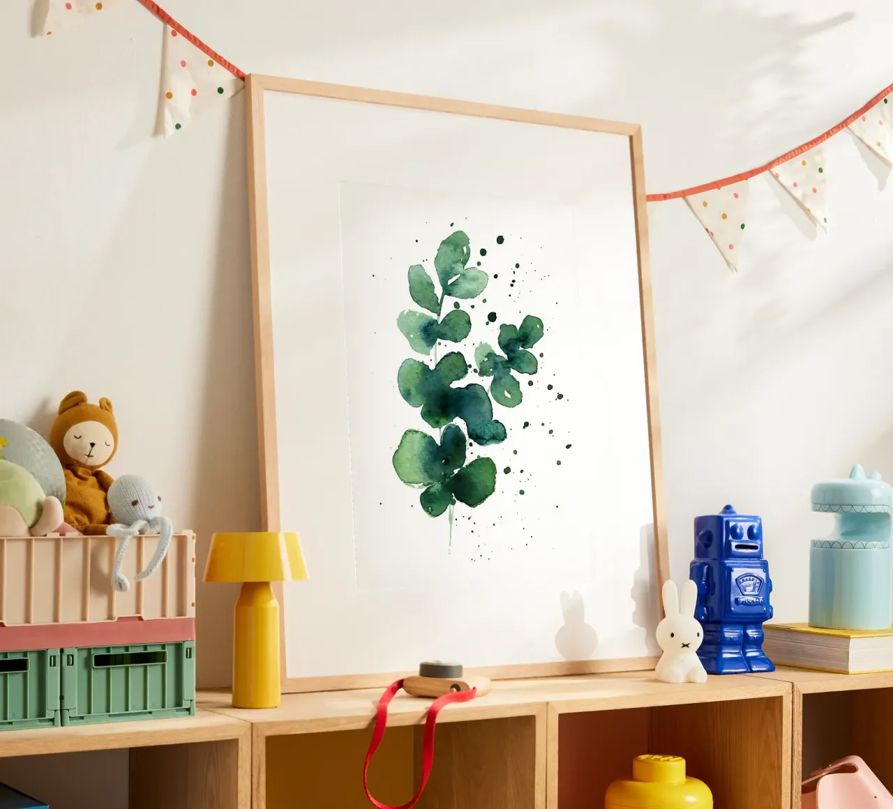 Eucalipto moderno poster con telaio in legno da Abstract Botanical Art