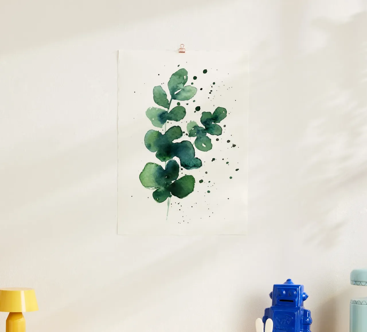 Eucalipto moderno poster con telaio in legno da Abstract Botanical Art
