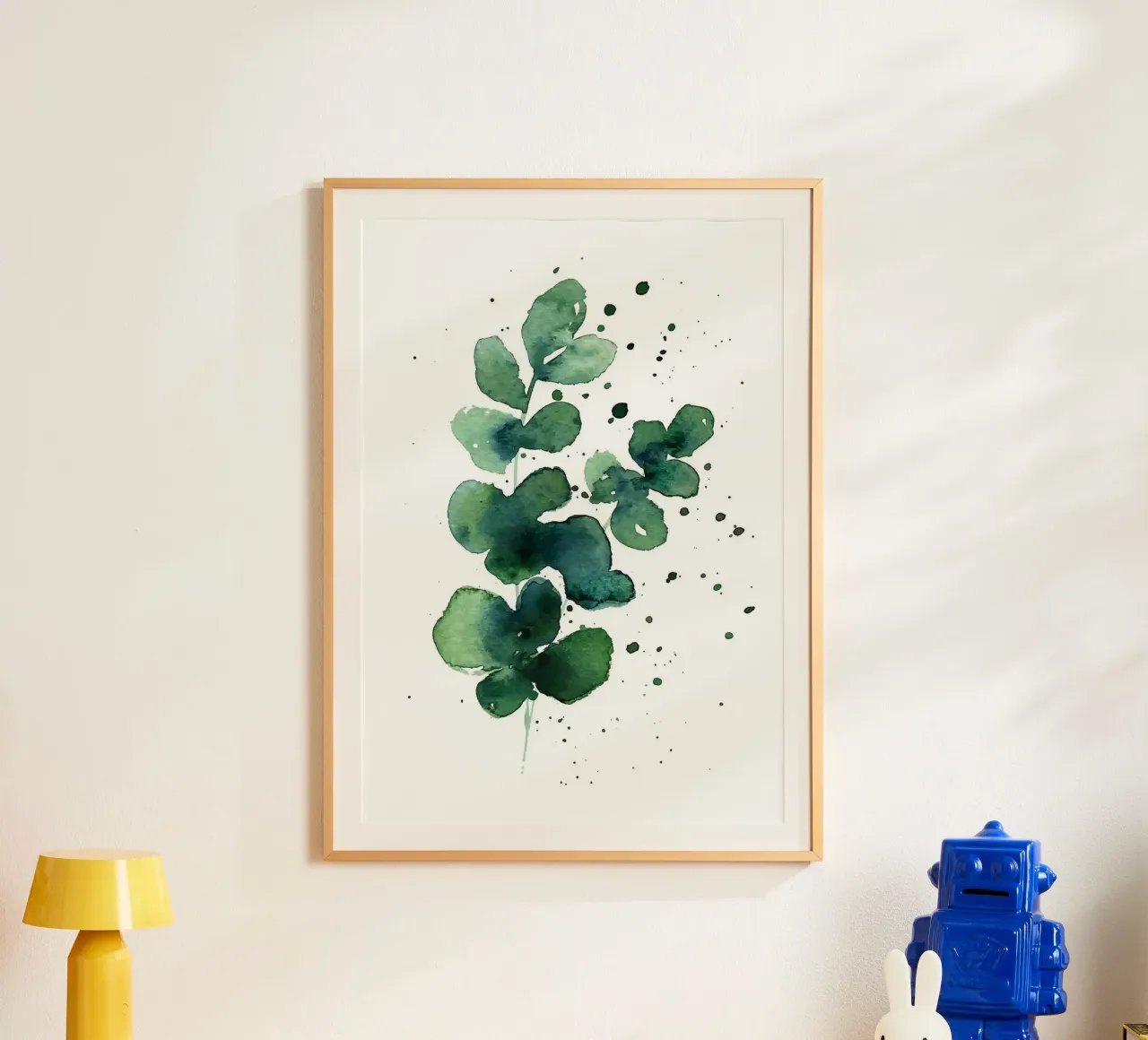 Eucalipto moderno poster con telaio in legno da Abstract Botanical Art