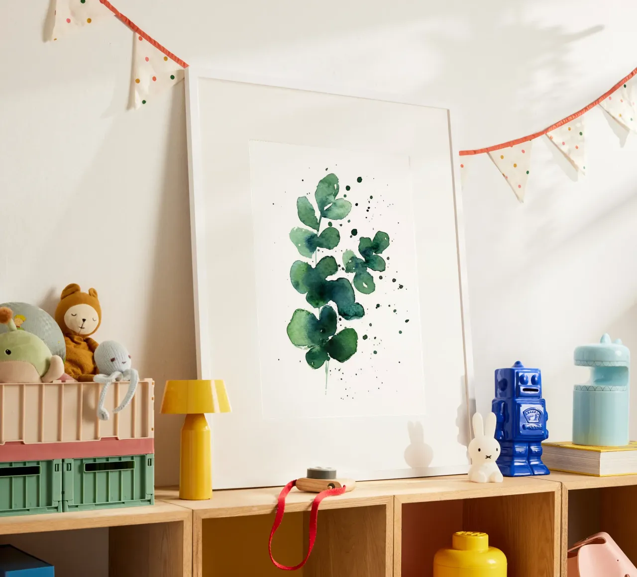 Eucalipto moderno poster con telaio in legno da Abstract Botanical Art