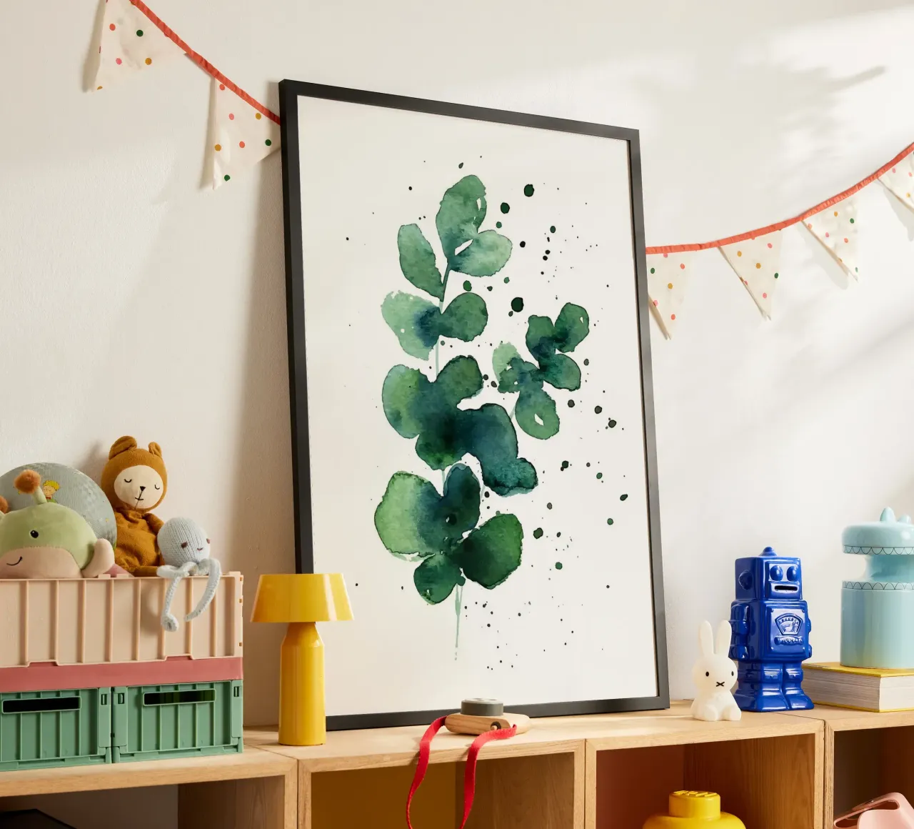 Eucalipto moderno poster con telaio in legno da Abstract Botanical Art