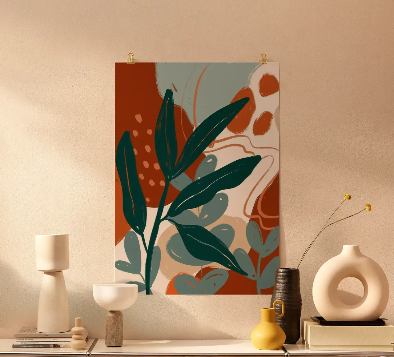 Abstracte botanische kunst hahnemühle van Abstract Botanical Art