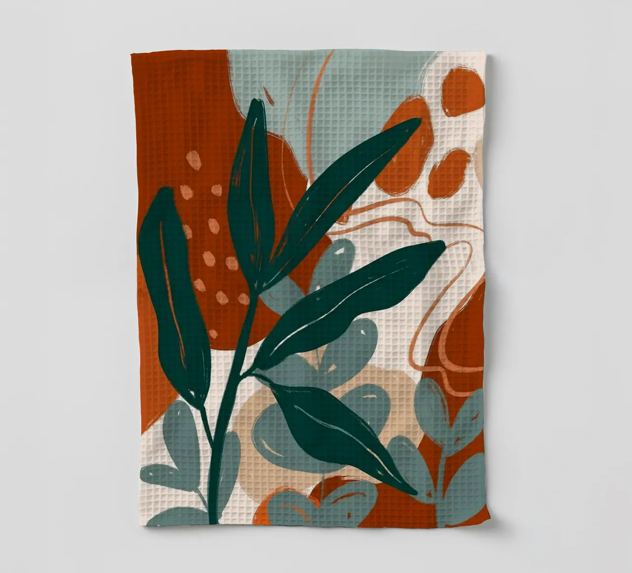 Abstracte botanische kunst theedoek van Abstract Botanical Art