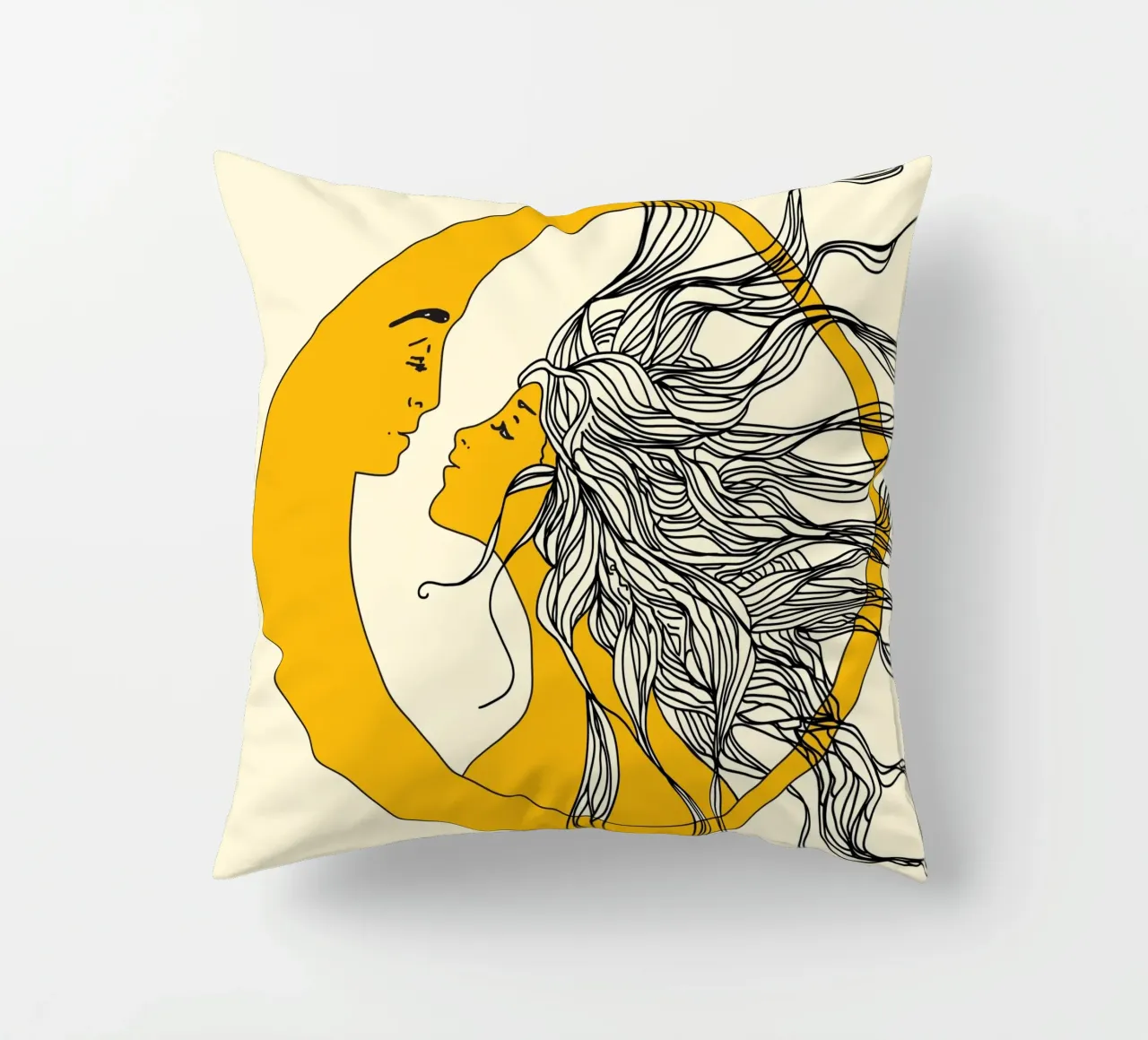 Sun and Moon cuscino da Nadjaa