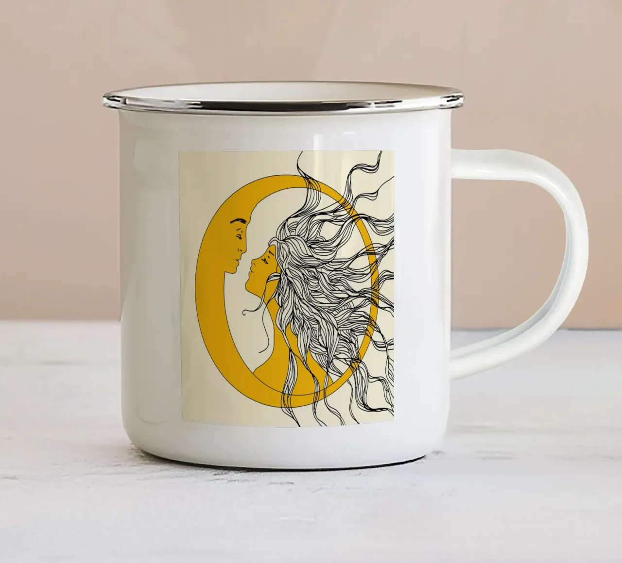 Sun and Moon tazza in smalto da Nadjaa