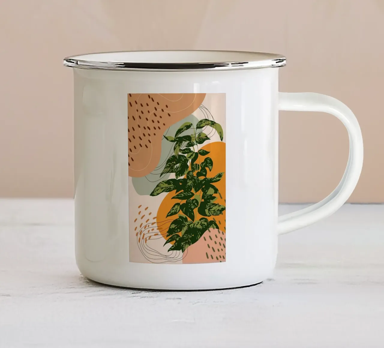 Eucalipto moderno tazza in smalto da Abstract Botanical Art