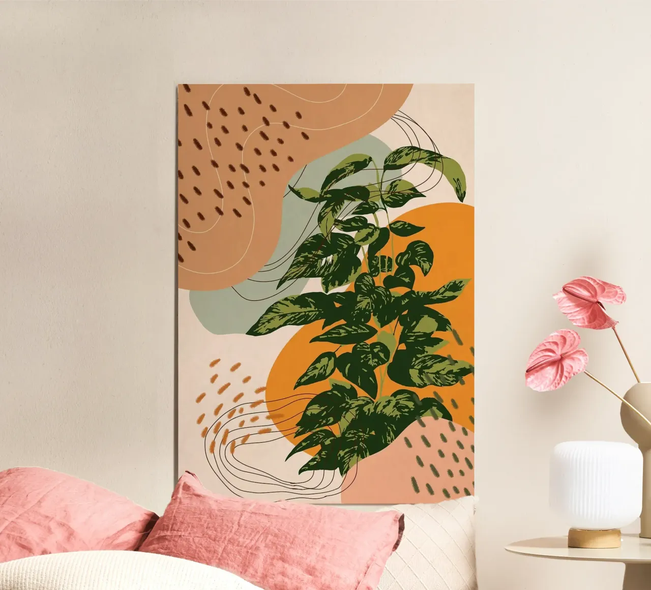Eucalipto moderno alluminio dibond da Abstract Botanical Art