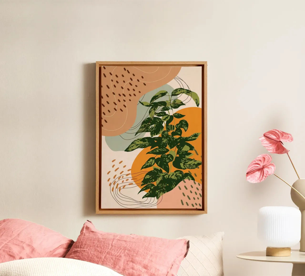 Eucalipto moderno tela con Cornice a cassetta da Abstract Botanical Art