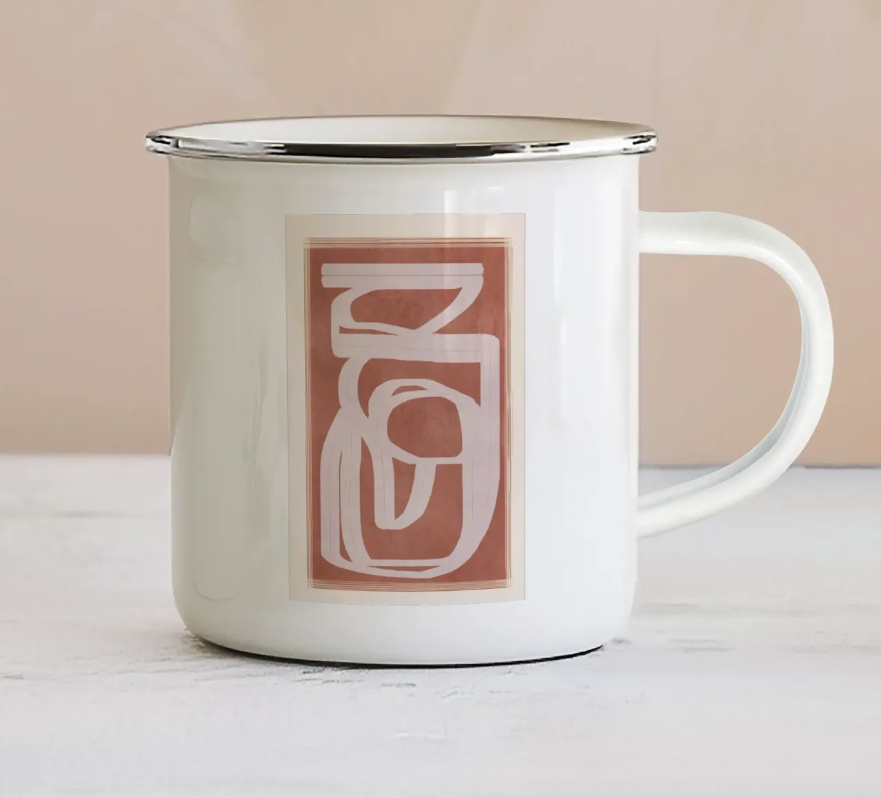 Abstract Flow IV Emaille Tasse von Flow Line
